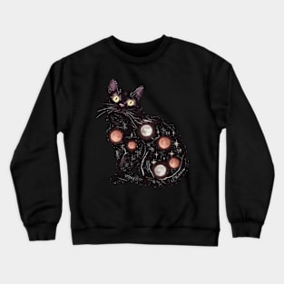 A Black Spiritual Cat Crewneck Sweatshirt